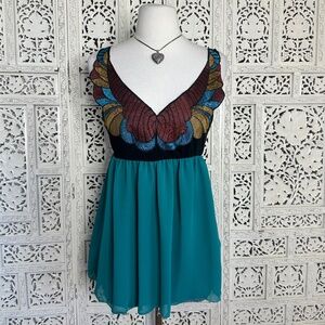 Julias Closet Y2K Butterfly Boho Fairy Babydoll Flowy Tank Top Sz Large